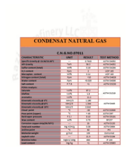 CONDENSAT NATURAL GAS  :NO:07011