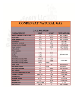 CONDENSAT NATURAL GAS  :NO:0709