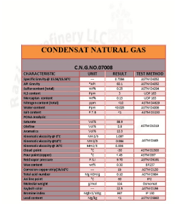 CONDENSAT NATURAL GAS  :NO:0708