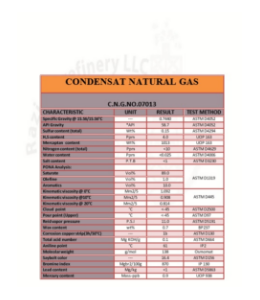 CONDENSAT NATURAL GAS  :NO:07013