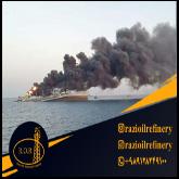 بزرگترین کشتی نیروی دریایی ایران پس از آتش سوزی در خلیج عمان غرق می شود 